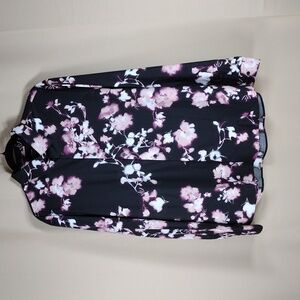 NWT Express Floral Black Pink Slim Preppy Formal Business Button Down Shirt